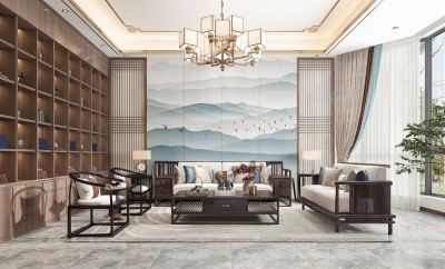 新中式客餐厅3D模型下载